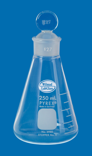 25 ml Capacity with Standard Taper Stopper Number 16 Wilmad LG-7790-102 Erlenmeyer Flask